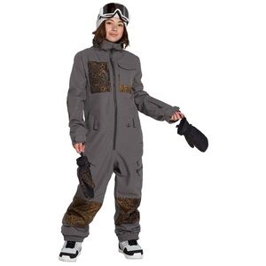 Volcom Romy Snow Suit Ski Suit Snowboard Suit Grey / Leopard / Size X-Small